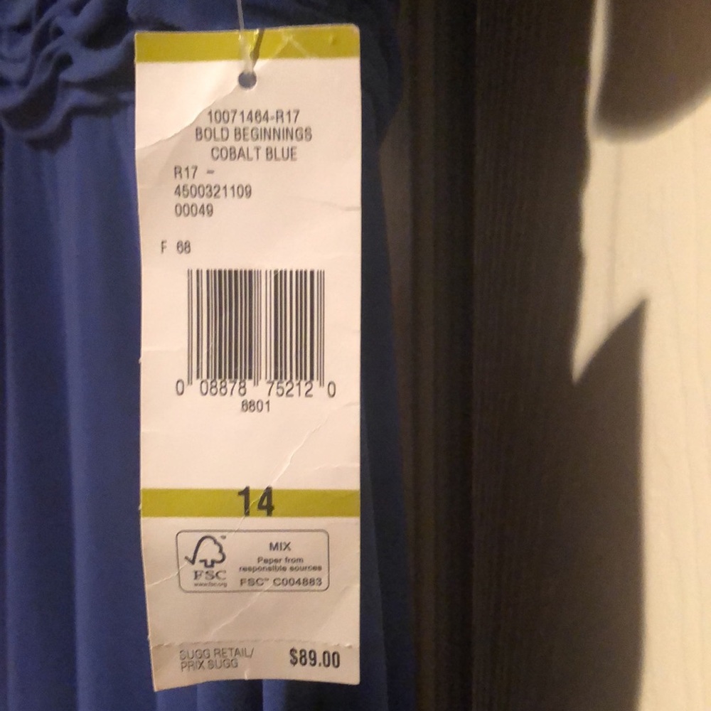 NWT Evan Picone dress. Size 14. Blue. - Picture 5 of 9